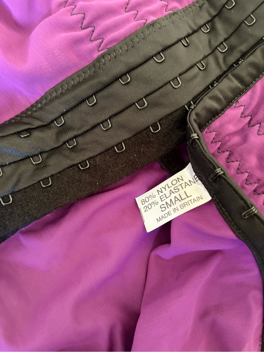Kiss Me Deadly Purple Satin Bralette, Panty and Garter Set Size S/M - Picture 6 of 7